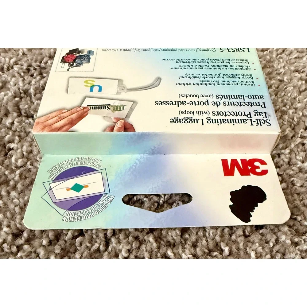 3M Self-Laminating Luggage Tag Protectors Clear New LS853-5 5-Pack